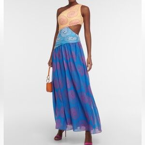 STAUD Yellow and Blue Maxi Dress